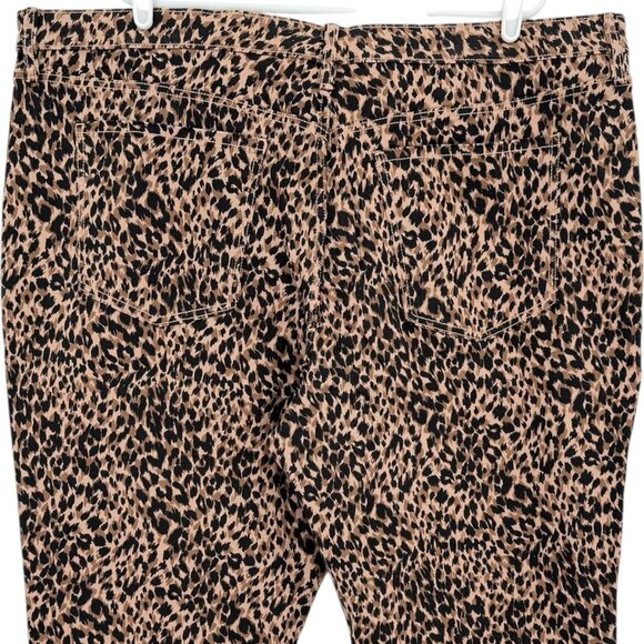 Terra & Sky Women Straight Stretch Brown Black Leopard Denim Jeans Plus 24WP NWT - Picture 4 of 10